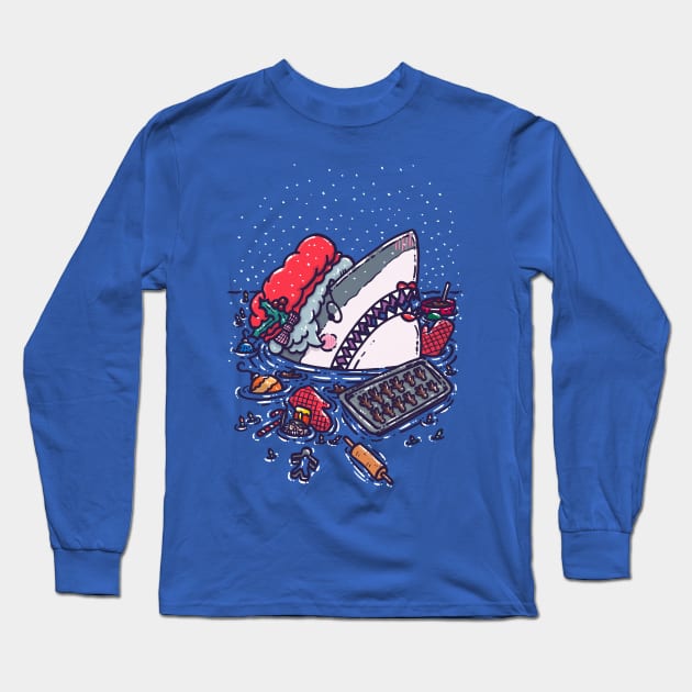 Mrs Claus Shark Long Sleeve T-Shirt by nickv47